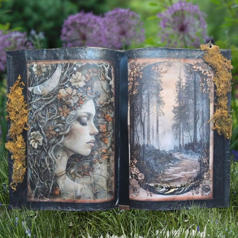 FOREST FAIRY FANTASY Renaissance Open Book Decor Prop W/Wand